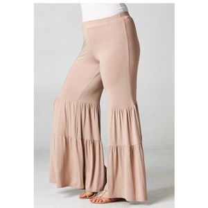New! Plus Size Ruffle Palazzo Pants 3 Colors